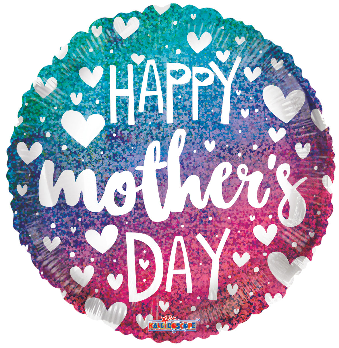 9" Mini Happy Mother's Day Gradient Holographic Balloon Air Fill Only (5 PACK)#84298-09