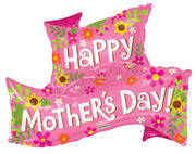 36" Happy Mother's Day Banner Shape Helium Foil Balloons 1ct #84312