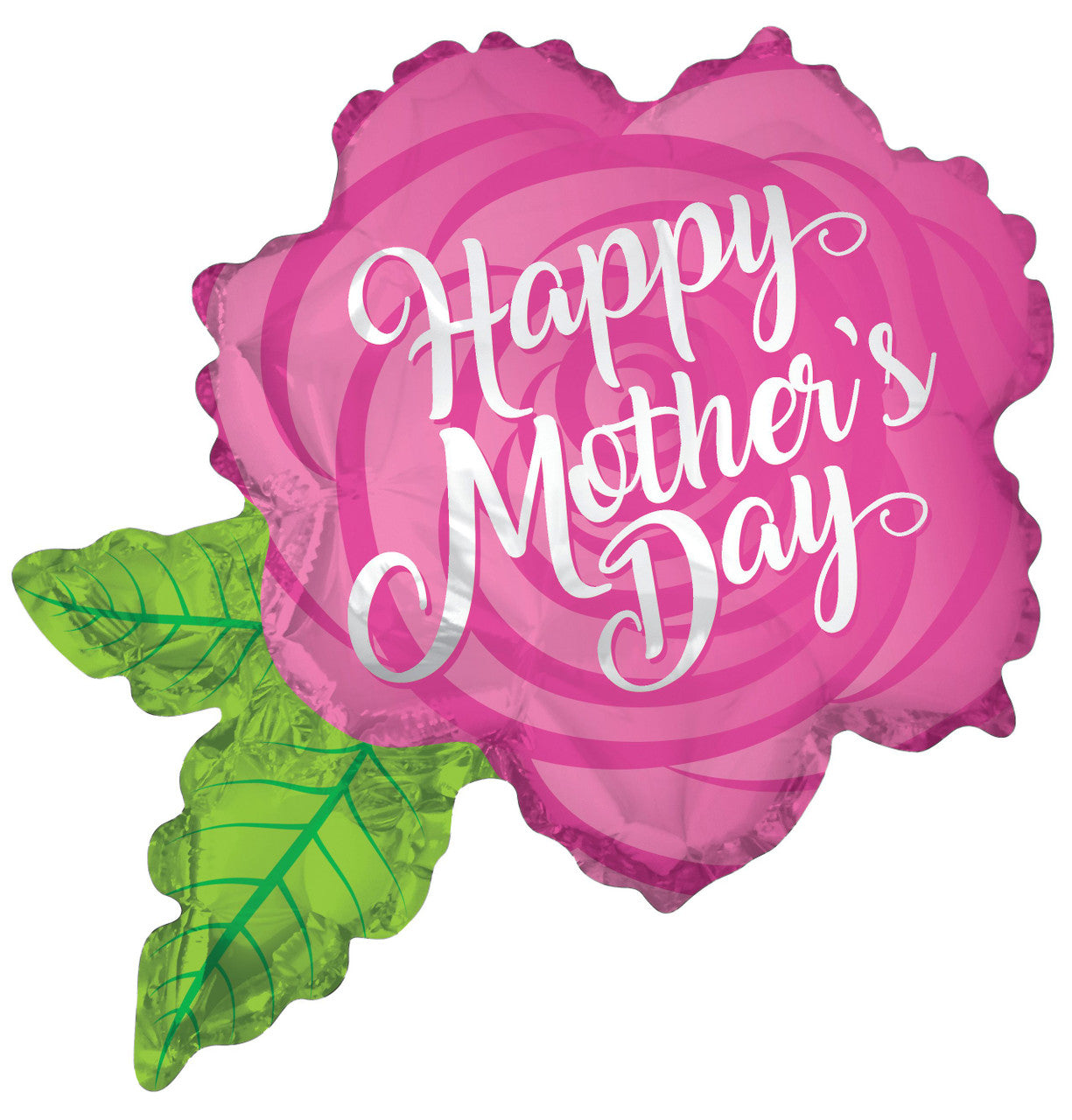 12" Happy Mother's Day Rose Shape Air Fill Only Foil Balloon (5 Pack) #84337-12