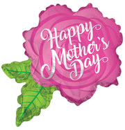 12" Happy Mother's Day Rose Shape Air Fill Only Foil Balloon (5 Pack) #84337-12