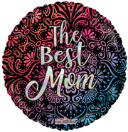 18" The Best Mom Holographic Helium Foil Balloon (5 PACK)#84341