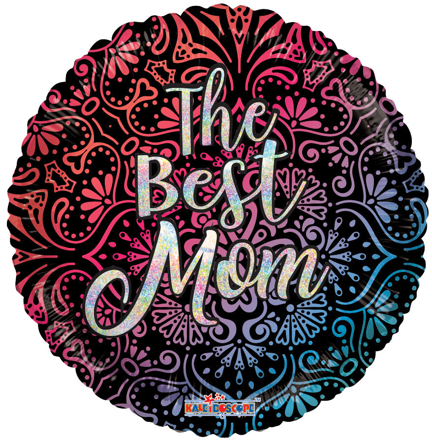 18" The Best Mom Holographic Helium Foil Balloon (5 PACK)#84341