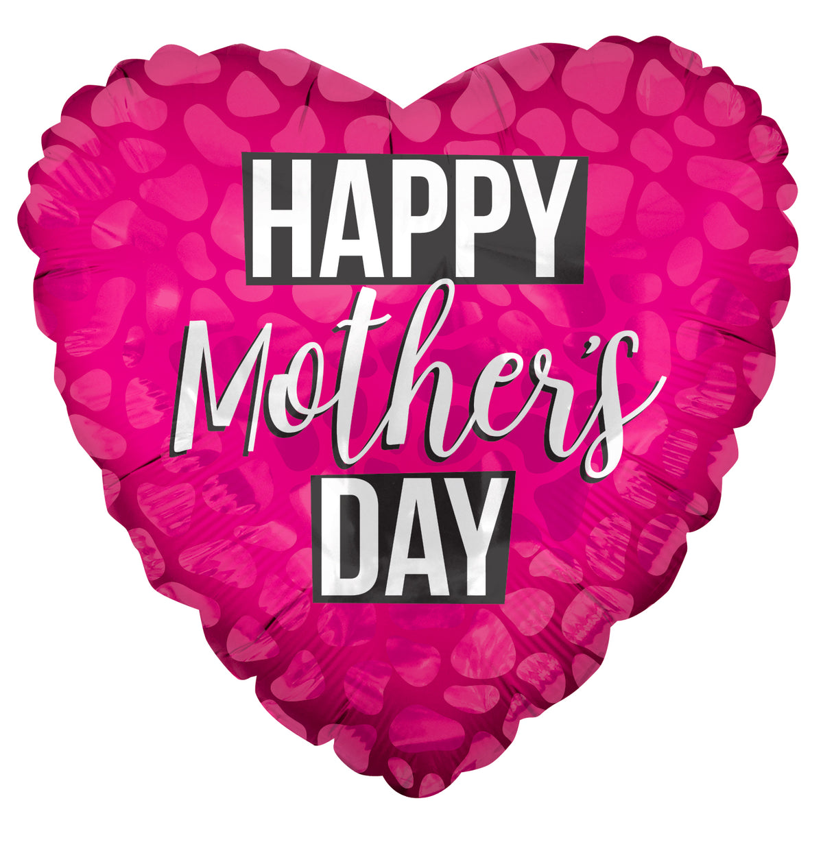 9" Mini Happy Mother's Day Pink Animal Print Heart Air Fill Foil Balloons (5 PACK) #84372-09