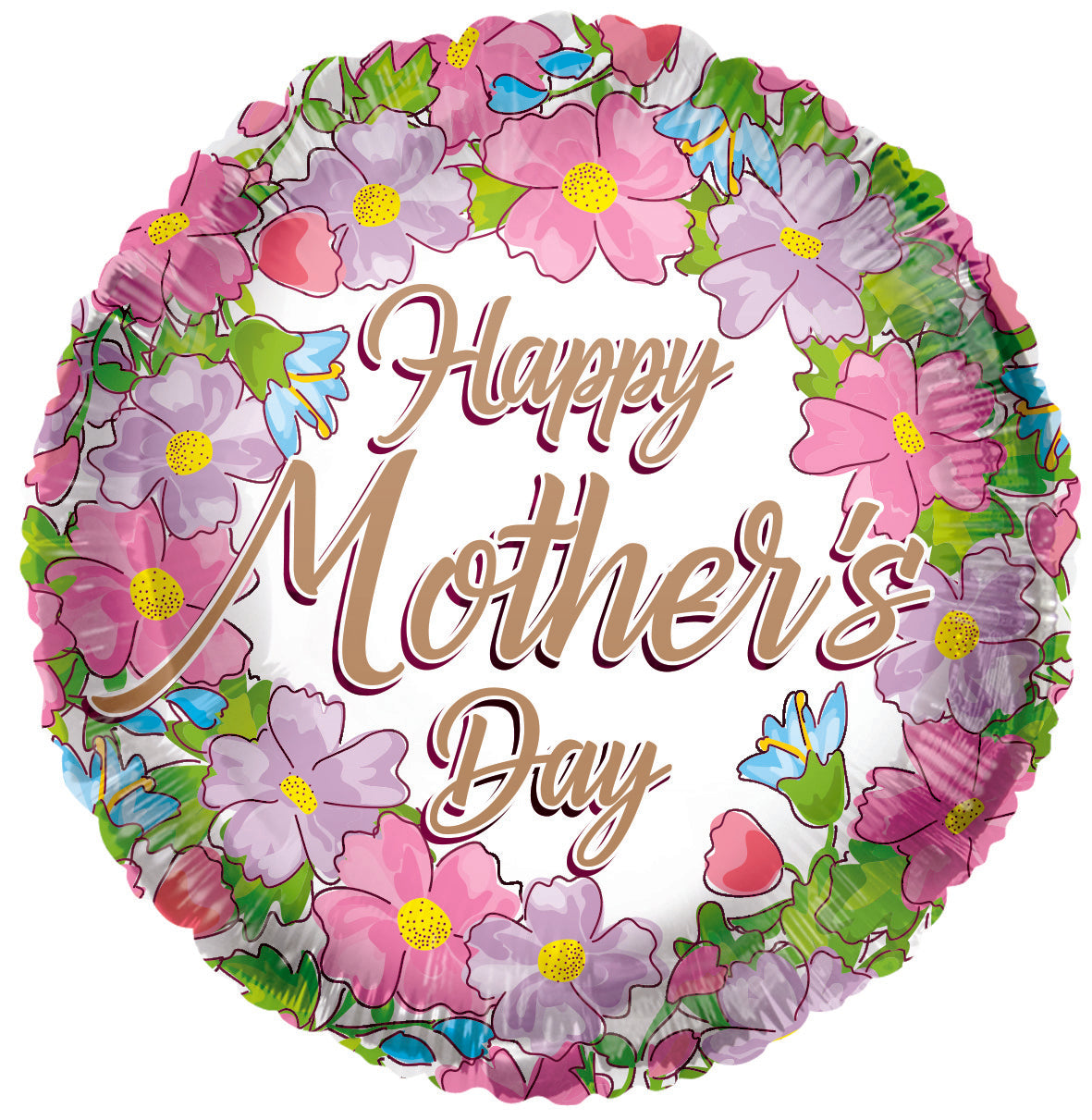 9" Mini Happy Mother's Day Flowers Balloon Air Fill Only (5 PACK) #84455-09