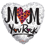 18" Mother's Day "MOM YOU ROCK" Helium Foil Balloon (5PACK) #84469