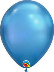 **SALE** 11" Qualatex Chrome Blue Helium Latex Balloons 100ct