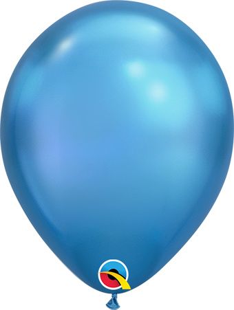 **SALE** 11" Qualatex Chrome Blue Helium Latex Balloons 100ct