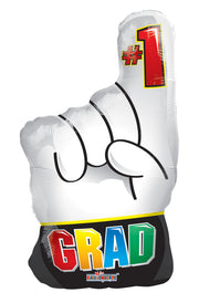 20" #1 Grad Hand Shape Helium Foil Balloon (5 Pack) #85208