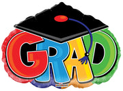 18" G-R-A-D Shape With Cap Graduation Balloon (5 Pack) #85219