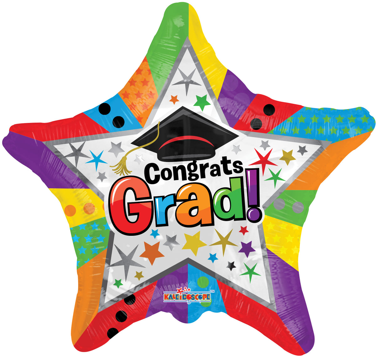 18" Multi Color Grad Star Graduation Balloon (5 Pack)#85249-18