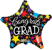 18" Congrats Grad Star Shape Graduation Balloon (5 Pack)#85260