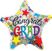 18" Congrats Grad Star Graduation Balloon (5 Pack) #85277-18