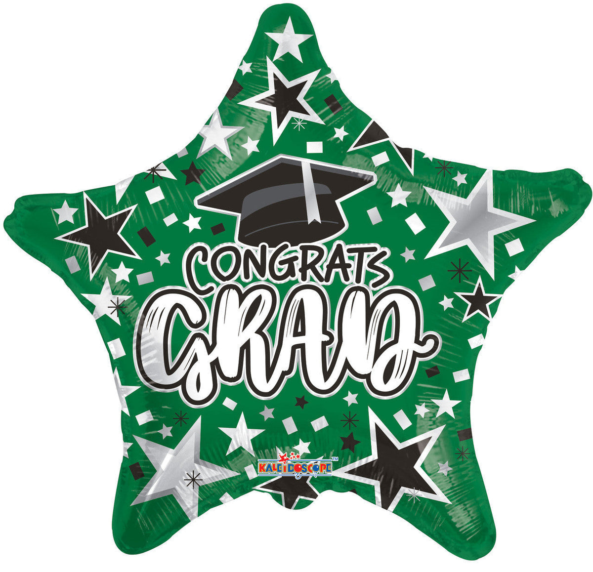 18" Congrats Grad Green Star Helium Foil Balloons (5 Pack) #85334
