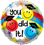 18" Smiley You Did IT! Graduation Balloon (5 Pack) #85339