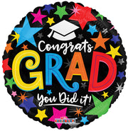 18" Congrats Grad you did it! Helium foil Balloon (5 Pack)#85341