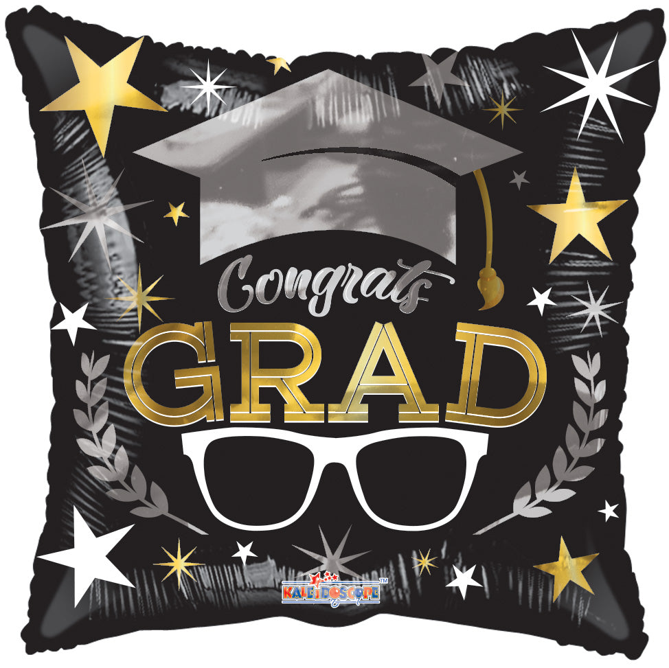 18" Multi-Color Star Congrats Grad Helium Foil Balloon (5 Pack) #85254