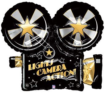 32" Large Shape Movie Camera Helium Foil Balloon 1ct #85373