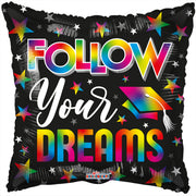 18" Follow Your Dreams Graduation Helium Foil Balloons (5 Pack)#85426