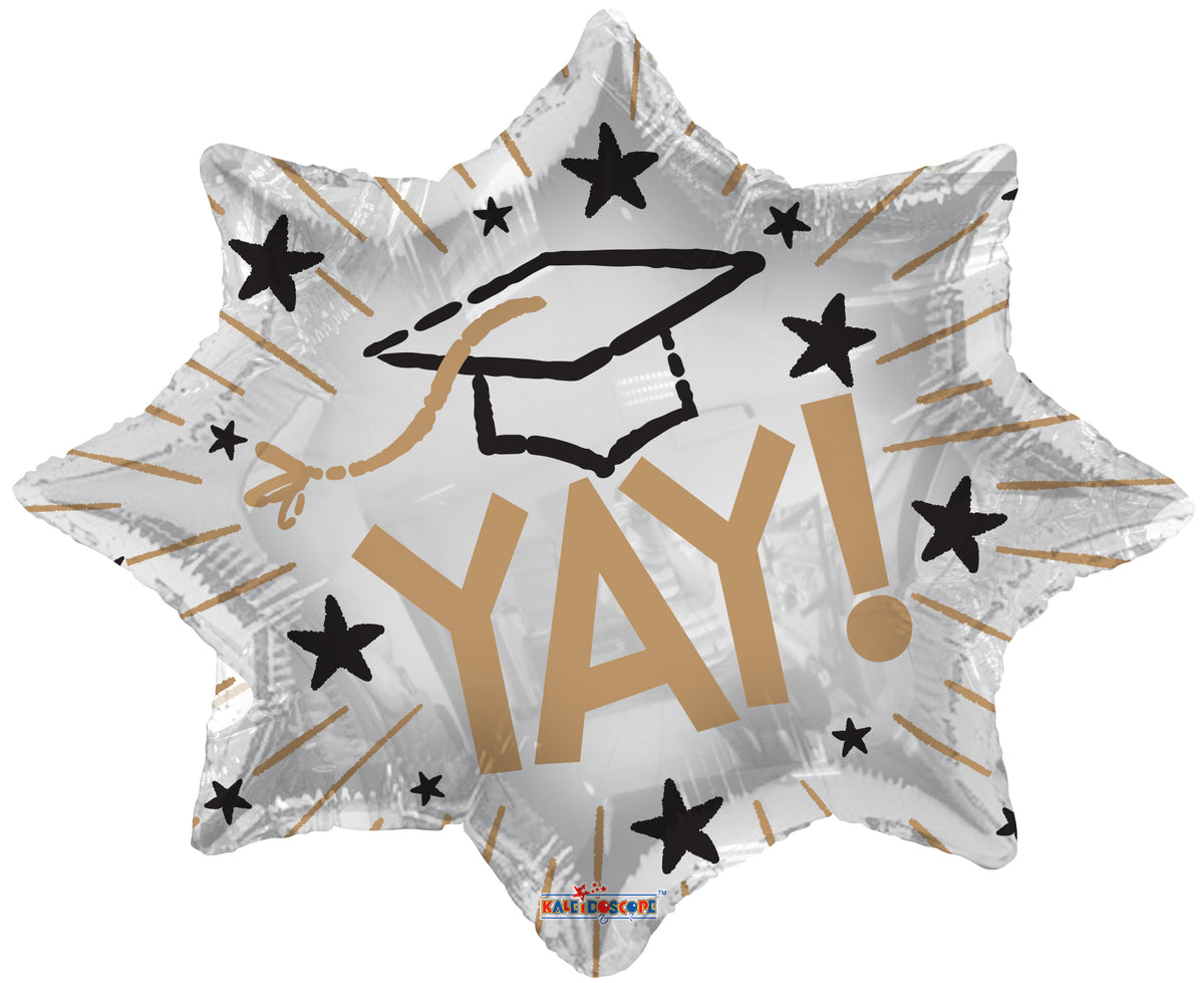 18" YAY! Grad Star Bust Shape (5 Pack) #85472