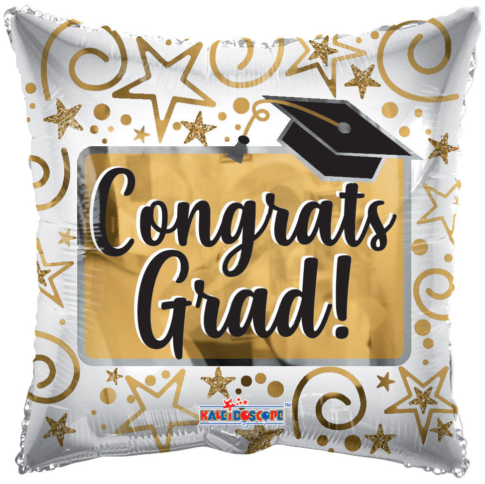 9" Mini Congrats Grad Gold Square Foil Air Fill Only (5PACK) #85473-09