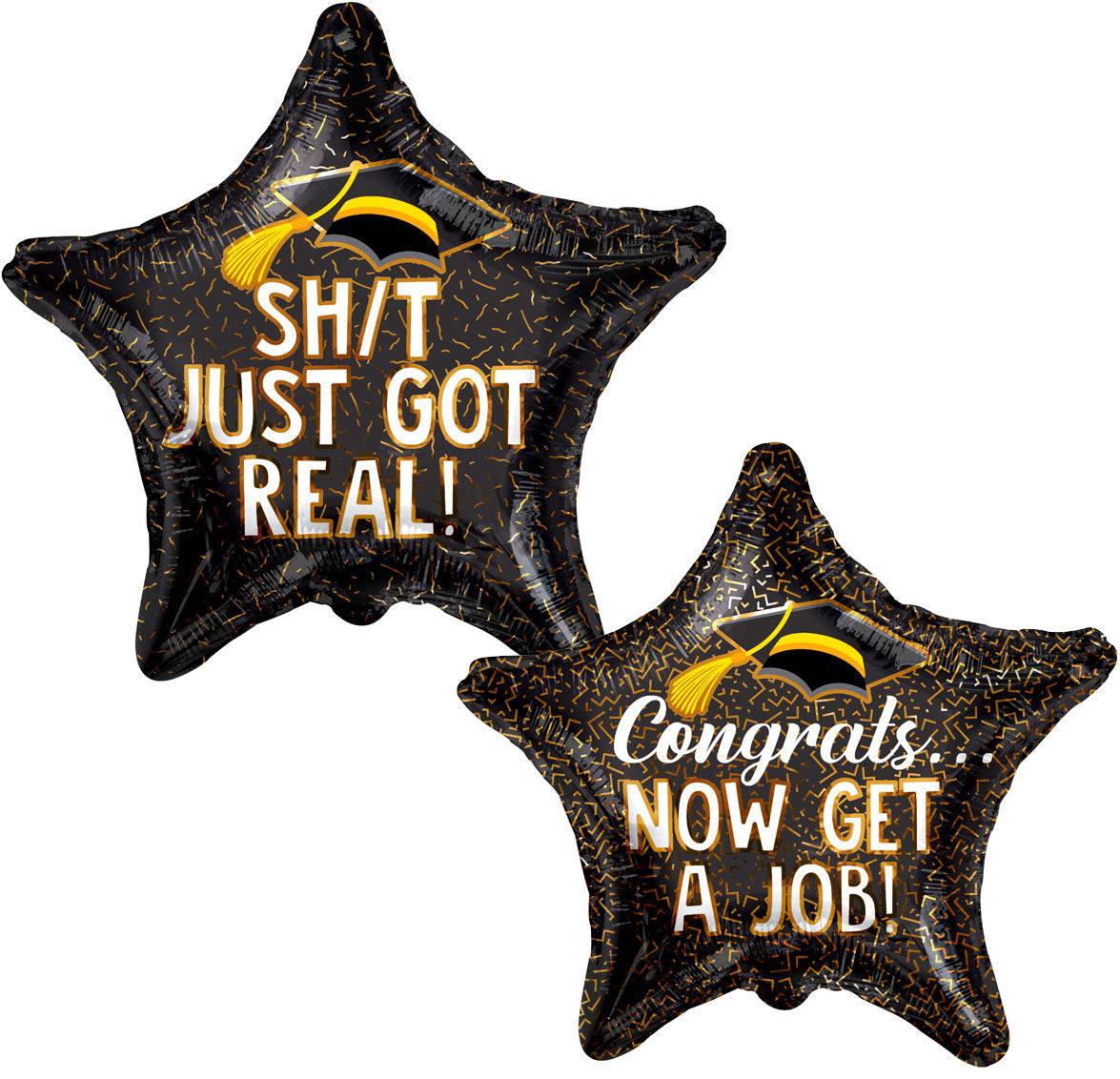 18" Grad Shit Just Got Real! Now Get Job Helium Foil Balloons (5 Pack) #85480