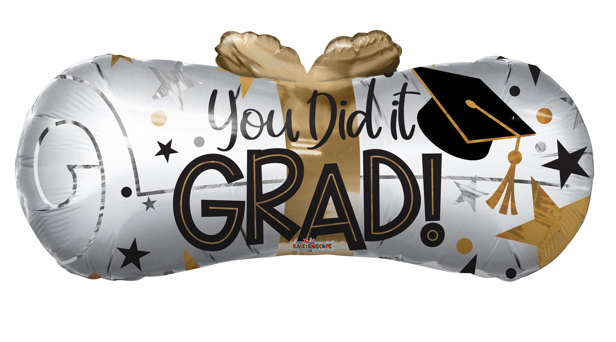 18" You Did It Grad Diploma Shape Matte Helium Foil Balloon (5 Pack) #85522