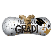 18" You Did It Grad Diploma Shape Matte Helium Foil Balloon (5 Pack) #85522