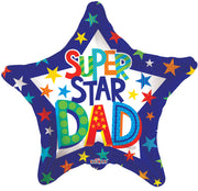 9" Mini Father's Day Super Star Dad Air Fill Only Foil Balloons (5 PACK) #86098