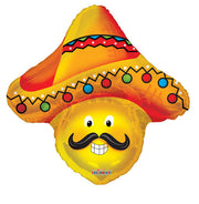 36" Senor Smiley Sombrero Shape Helium Foil Balloon #87011