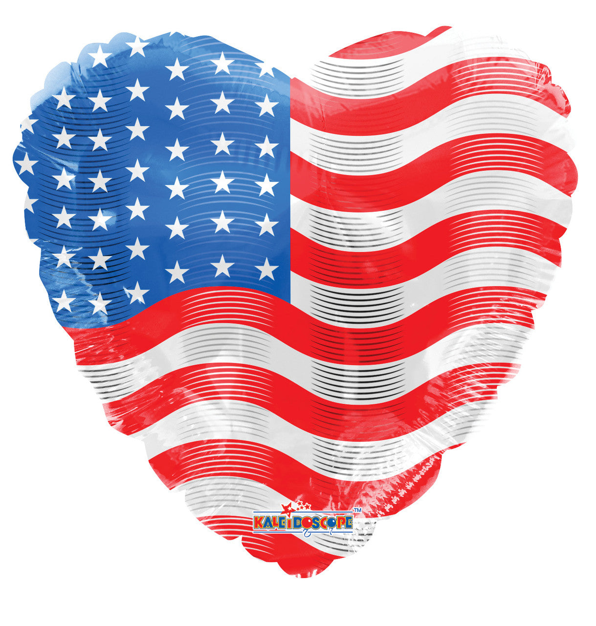 18″ American Flag On Heart Shape Helium Foil Balloon (5 Pack) #87030-18