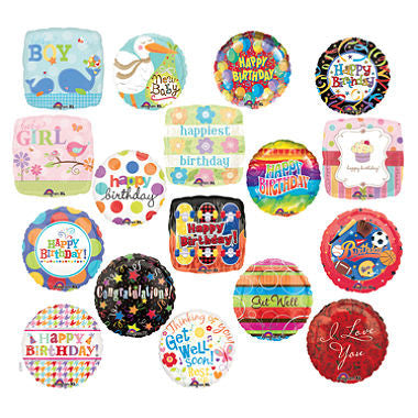 Mixed Popular Occasion 18" Mylar Balloons Bulk Pack 100ct See Details