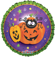 18" Halloween Pumpkin and Spider Helium Foil Balloon (5 PACK) #88050