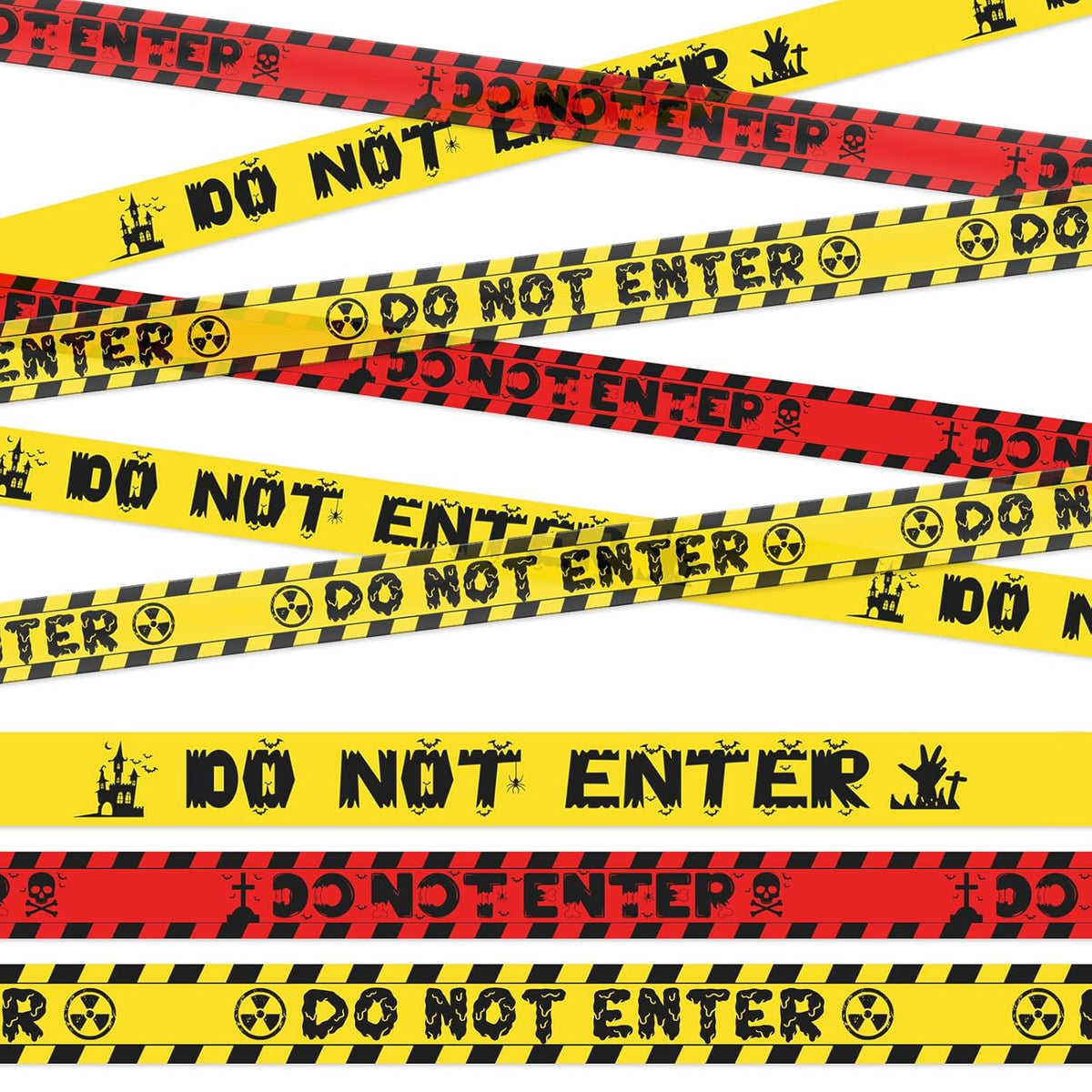 Halloween Decorations Caution Tape,Yellow&Black Caution Hazard Warning Tapes Roll Scary Zombie Safety Indoor&Outdoor Crime Scene DIY Barricade-Party/Door/Tree/Yard/Danger Area/Haunted Houses-3In*82Ft