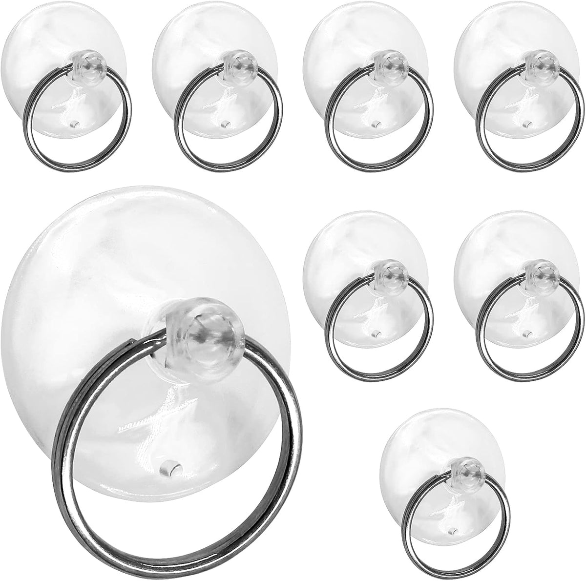 12-Piece Clear Suction Cup Set with Ring, 1.2" (30mm) PVC Sucker Pads