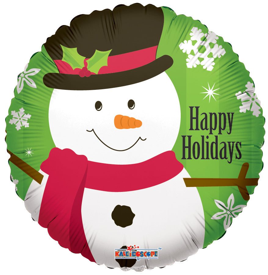 9" Snowman Happy Holidays AIR FILL ONLY Mini Stick Balloons (5 PACK) #89090