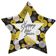 18" Happy New Year Star Shape Helium Foil Balloon (5pack) #89092