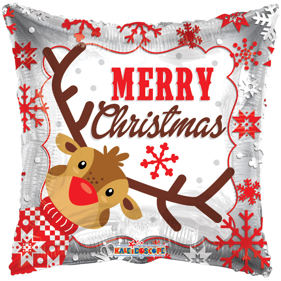 4" Merry Christmas Reindeer AIR FILL ONLY Foil Balloon (5 Pack) #89129-04