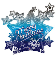 36" Merry Christmas Burst Shape Helium Foil Balloon 1ct #89155