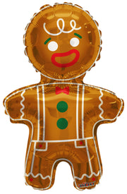 12" Mini Gingerbread Man Shape Helium Foil Balloon 1ct #89172