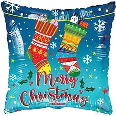 18" Christmas Square Gellibean balloon-89196 (5 pack)