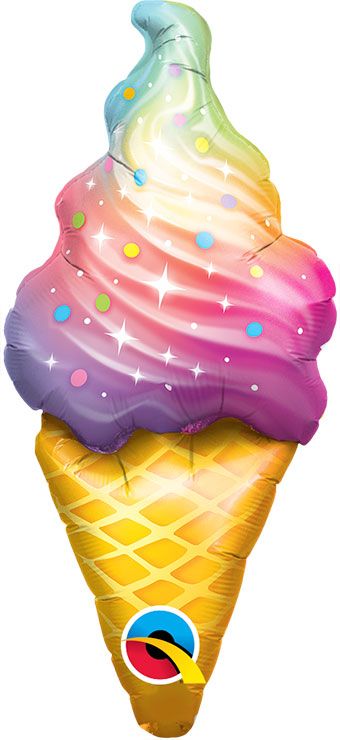 14" Mini Rainbow Swirl Ice Cream Shape 1ct- 89347