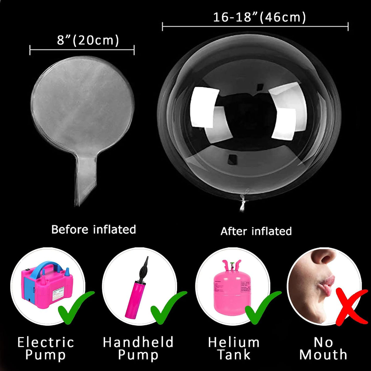 6-Piece LED Bobo Balloon DIY Kit with Sticks and Stand