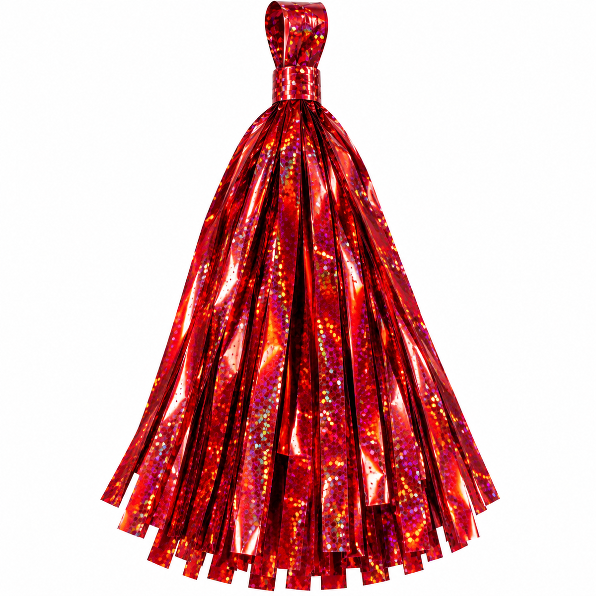 12" Balloon Tassel Red Holographic 12 Pack #LGTASRH
