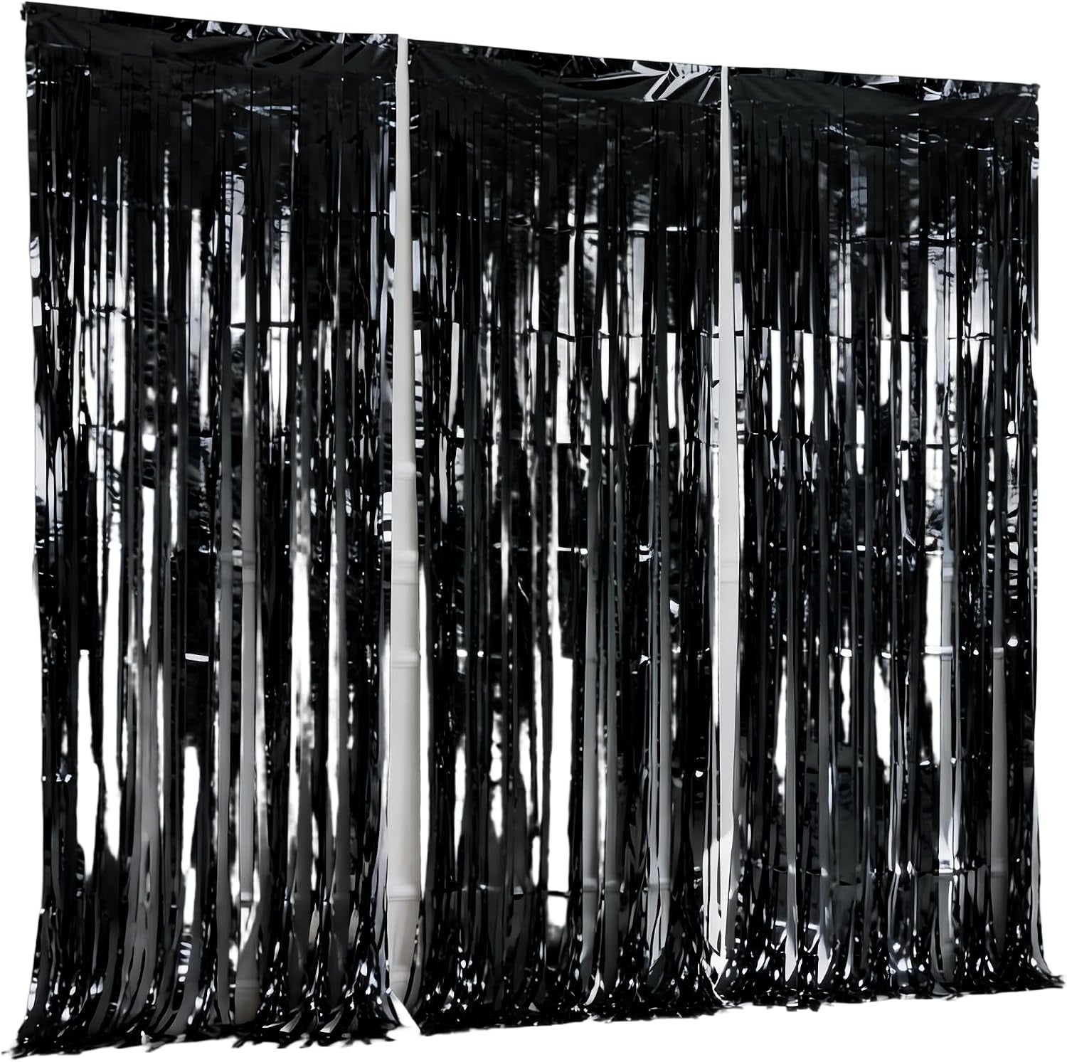 3-Pack Black Gold Foil Fringe Curtain,Party Decoration Streamer | 9.9*6.5Ft Party Backdrop,Birthday Tinsel,Happy Retirement Back Drop,Graduation ,Farewell,Summer Back to School