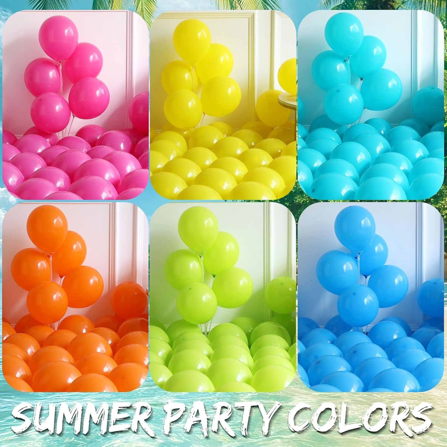 134Pcs Tropical Summer Beach Pool Party Balloon Garland Arch Kit,With Inflatable Beach Balls,Watermelon,Sun Foil Balloons for Hawaiian Luau Birthday Graduation Party Decorations - Hot Pink Yellow Blue