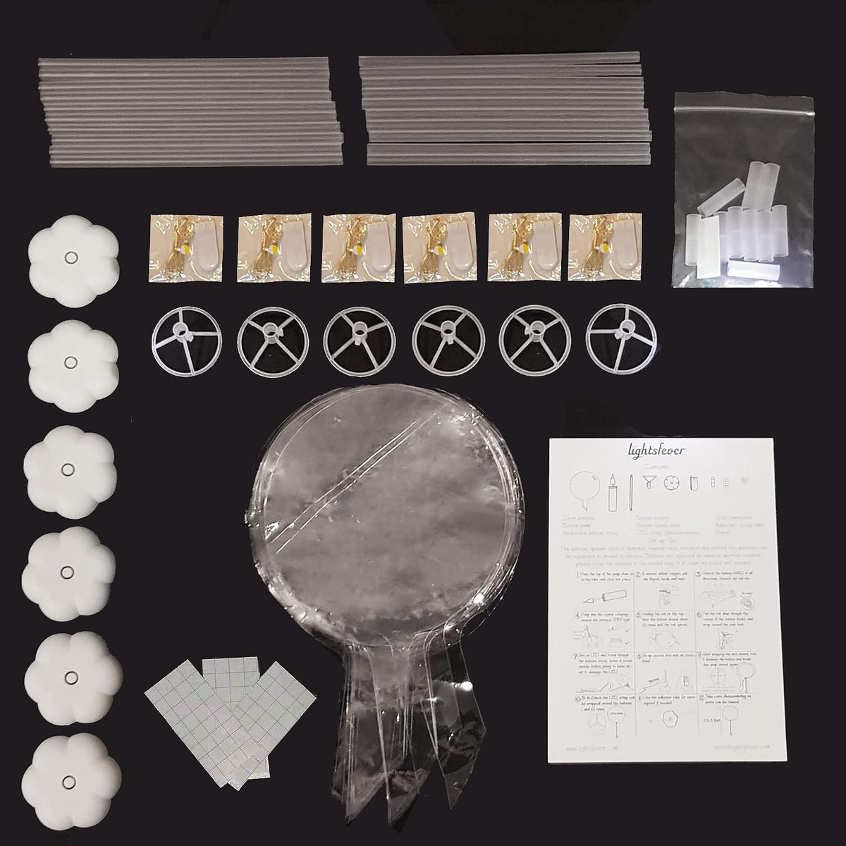 6-Piece LED Bobo Balloon DIY Kit with Sticks and Stand