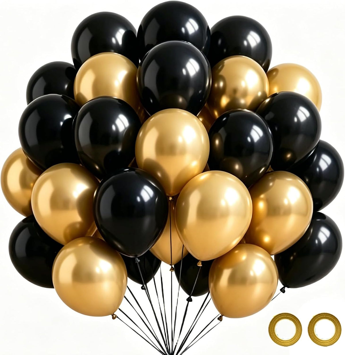 Halloween Party Balloons, 50Pcs 12Inch Green Purple Orange Black Balloons