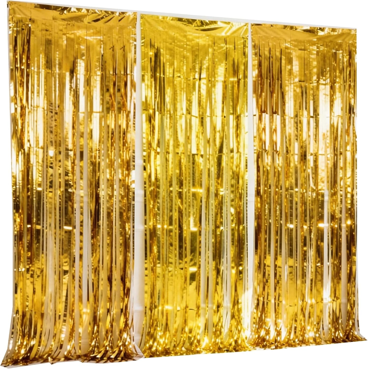 3-Pack Black Gold Foil Fringe Curtain,Party Decoration Streamer | 9.9*6.5Ft Party Backdrop,Birthday Tinsel,Happy Retirement Back Drop,Graduation ,Farewell,Summer Back to School