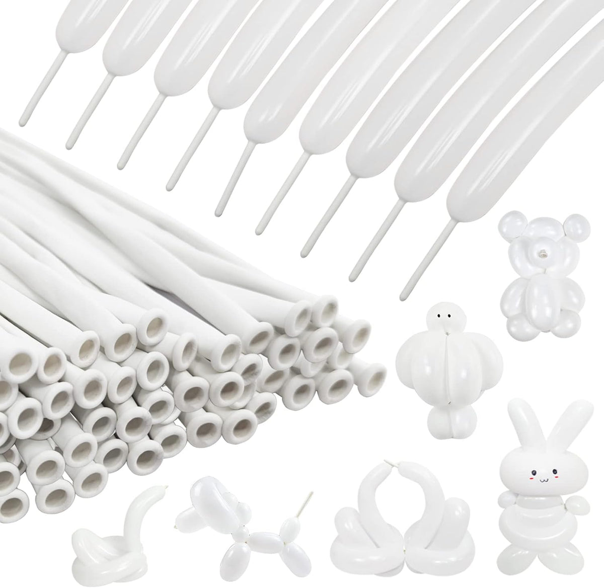 Premium Black 260Q Latex Balloons - 100 Pack for Twisting Animal Models, Ideal for Halloween, Christmas, Weddings, and Birthdays