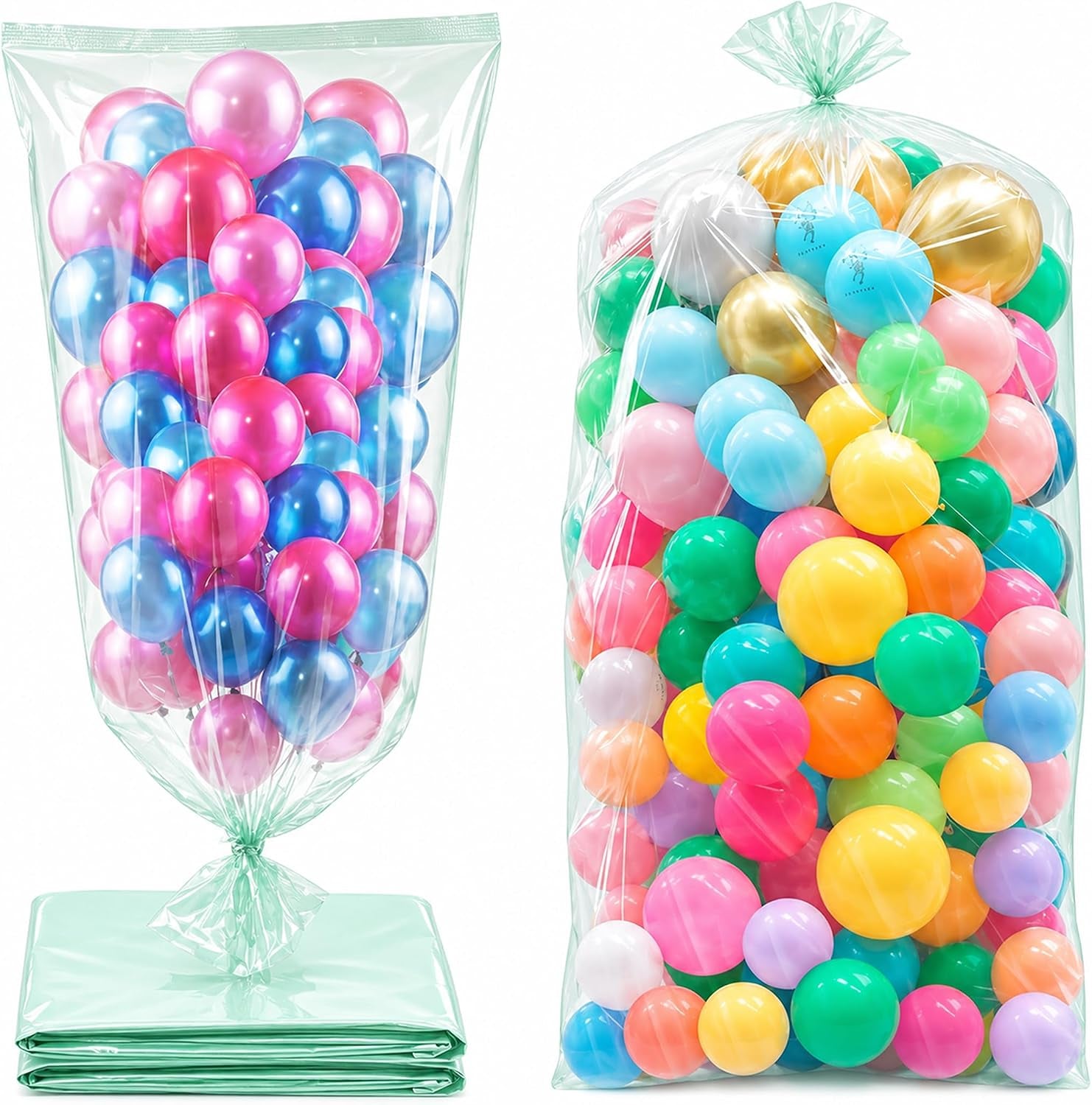 4 Pcs 98.4 X 59 Inches Clear Large Balloon Bags for Transport | Christmas Tree Disposal and Storage Bag, Balloon Drop Bag, Giant Carrying Storage Bags for Wedding Birthday Party Supplies